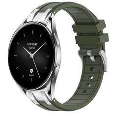 Per Xiaomi Watch S2 22mm Quick Release Silver Buckle Royal Silicone Watch Band (verde oliva)