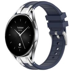 Per Xiaomi Watch S2 22mm Quick Release Silver Buckle Royal Silicone Watch Band (blu navy)