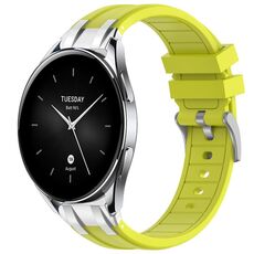 Per Xiaomi Watch S2 22mm Quick Release Silver Buckle Royal Silicone Watch Band (Vital Yellow)