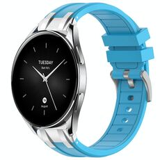 Per Xiaomi Watch S2 22mm Quick Release Silver Buckle Royal Silicone Watch Band (Celeste)