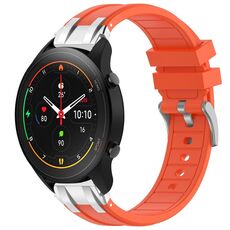 Per Xiaomi Watch S1 Pro 22mm Quick Release Silver Buckle Royal Silicone Watch Band (Arancione)