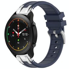 Per Xiaomi Watch S1 Pro 22mm Quick Release Silver Buckle Royal Silicone Watch Band (blu navy)