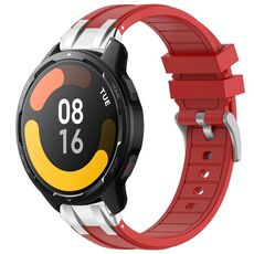 Per Xiaomi Watch S1 Active 22mm Quick Release Silver Buckle Royal Silicone Watch Band (Rosso)
