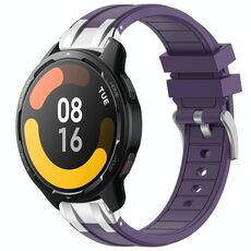 Per Xiaomi Watch S1 Active 22mm Quick Release Silver Buckle Royal Silicone Watch Band (Viola)