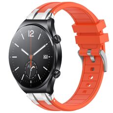 Per Xiaomi Watch S1 22mm Quick Release Silver Buckle Royal Silicone Watch Band (Arancione)