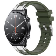 Per Xiaomi Watch S1 22mm Quick Release Silver Buckle Royal Silicone Watch Band (verde oliva)