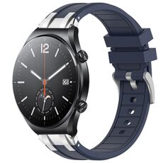 Per Xiaomi Watch S1 22mm Quick Release Silver Buckle Royal Silicone Watch Band (blu navy)
