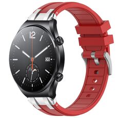 Per Xiaomi Watch S1 22mm Quick Release Silver Buckle Royal Silicone Watch Band (Rosso)
