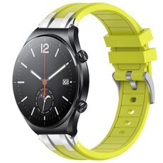 Per Xiaomi Watch S1 22mm Quick Release Silver Buckle Royal Silicone Watch Band (Vital Yellow)