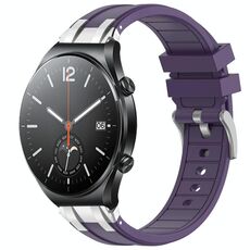 Per Xiaomi Watch S1 22mm Quick Release Silver Buckle Royal Silicone Watch Band (Viola)