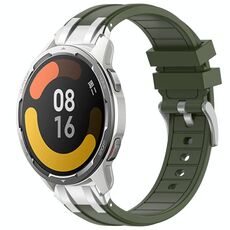 Per Xiaomi Watch Color 2 22mm Quick Release Silver Buckle Royal Silicone Watch Band (verde oliva)