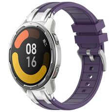 Per Xiaomi Watch Color 2 22mm Quick Release Silver Buckle Royal Silicone Watch Band (Viola)