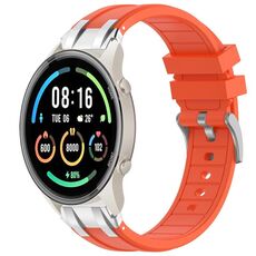 Per Xiaomi Watch Sport 22mm Quick Release Silver Buckle Royal Silicone Watch Band (Arancione)