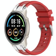 Per Xiaomi Watch Sport 22mm Quick Release Silver Buckle Royal Silicone Watch Band (Rosso)