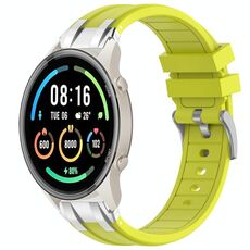 Per Xiaomi Watch Sport 22mm Quick Release Silver Buckle Royal Silicone Watch Band (Vital Yellow)
