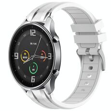 Per Xiaomi Watch Color 22mm Quick Release Silver Buckle Royal Silicone Watch Band (Bianco)
