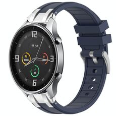 Per Xiaomi Watch Color 22mm Quick Release Silver Buckle Royal Silicone Watch Band (blu navy)