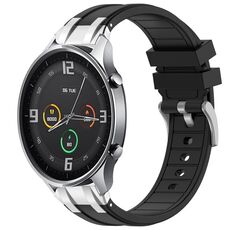 Per Xiaomi Watch Color 22mm Quick Release Silver Buckle Royal Silicone Watch Band (Nero)