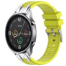Per Xiaomi Watch Color 22mm Quick Release Silver Buckle Royal Silicone Watch Band (Vital Yellow)