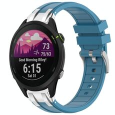 Per Garmin Forerunner 255 Music 22mm Quick Release Silver Buckle Royal Silicone Watch Band (blu mare)