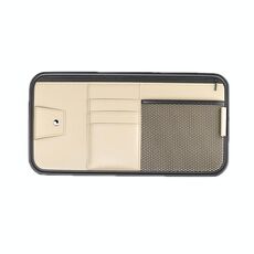 Borsa portaoggetti con cerniera per visiera parasole per auto (beige)