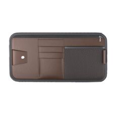 Borsa portaoggetti con cerniera per visiera parasole per auto (marrone)