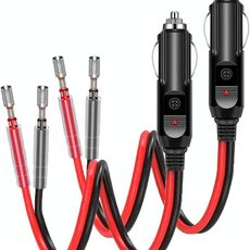 1 paio 16AWG 15A 12V/24V spina accendisigari con fusibile e cavo
