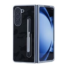 Per Samsung Galaxy Z Fold6 5G PC Custodia pieghevole per telefono ibrida in PU con penna touch (nero)