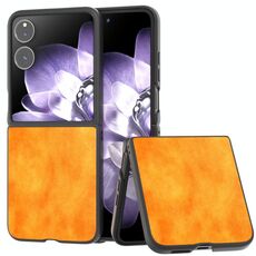 Per Xiaomi Mix Flip Dual Color Lichi Texture PU Custodia per telefono (arancione)