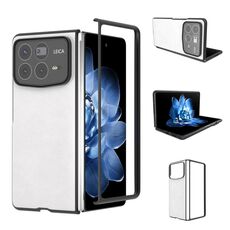 Per Xiaomi Mix Fold 4 Custodia per telefono PU con texture Lichi a due colori (bianca)