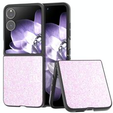 Per Xiaomi Mix Flip Custodia per telefono con cornice nera e glitter colorati (glitter rosa)
