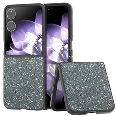 Per Xiaomi Mix Flip Custodia per telefono con glitter colorati con cornice nera (nero verde)