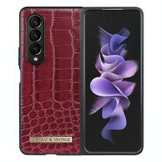 Per Samsung Galaxy Z Fold4 VIETAO Custodia in pelle PU con texture di coccodrillo (rosso)