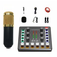 M8 Registrazione e canto Live Bluetooth Scheda audio Set, Colore: Oro Treppiede
