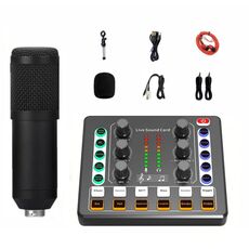 M8 Registrazione e canto Live Bluetooth Scheda audio Set, Colore: Treppiede Nero