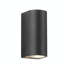 Luci da parete a LED per esterni impermeabili Luci per porte esterne di ville e patio Faretti luminosi di sfondo, Stile: rotondo a 2 teste con lampadina GU10 (bianco freddo)