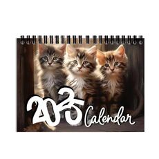 Calendario da parete carino 2025 12 mesi Kitty Cats in inglese