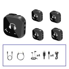 Ricevitore trasmettitore di monitoraggio a doppio auricolare senza fili 5.8G, sistema di monitoraggio in-ear, specifiche: da uno a quattro