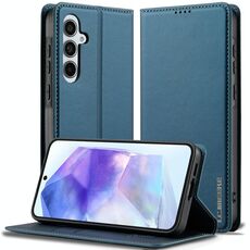 Per Samsung Galaxy S24 FE 5G LC.IMEEKE L1 Series Custodia per telefono in PU con texture fine e smerigliata (blu)