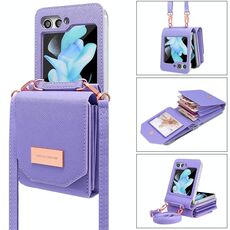 Per Samsung Galaxy Z Flip5 VIETAO Custodia per telefono in PU con stile organo portatile (viola)