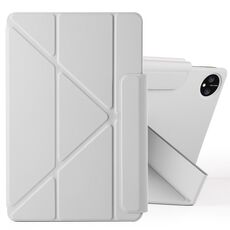 Custodia per tablet in pelle con fibbia fissa e deformazione magnetica per Honor MagicPad 2 12.3 (grigio)