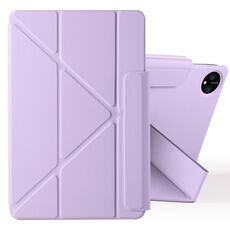 Custodia per tablet in pelle con fibbia fissa e deformazione magnetica per Honor MagicPad 2 12.3 (viola taro)