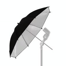 Godox UB002 Ombrello diffusore riflettore per studio fotografico, dimensioni: 33 pollici 84 cm (nero argento)
