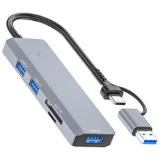 ADS-310D Hub multiporta 2 in 1 tipo C + USB a 3 x USB 3.0 + slot per schede SD / TF