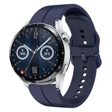 Per Huawei Watch GT3 46mm 22mm cinturino in silicone con cinturino (blu navy)
