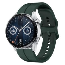 Per Huawei Watch GT3 46mm 22mm cinturino in silicone con cinturino (verde scuro)