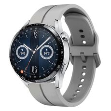 Per Huawei Watch GT3 46mm 22mm cinturino in silicone con cinturino (grigio)
