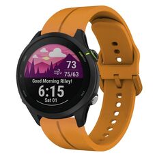 Per cinturino per orologio Garmin Forerunner 255 Music 22 mm in silicone (giallo ambra)
