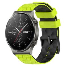 Per Huawei GT2 Pro 22mm Cinturino in silicone bicolore con motivo a calcio (verde lime + nero)
