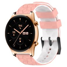 For Honor Watch GS 3 22mm Cinturino in silicone bicolore con motivo a calcio (rosa + bianco)
